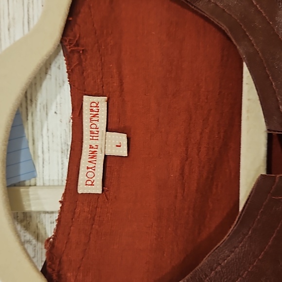 Rust/Brown Leather Top - Picture 2 of 2